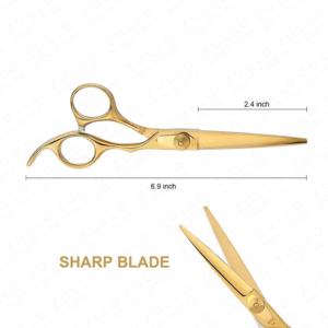 Premium Golden Stainless Steel Barber Hair Cutting Scissors 7 Inch Professional Salon Styling Shears <b>Tool</b> - Product Image 2