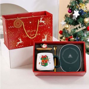 New Year Custom Logo Christmas Set Ceramic Mug and Constant Temperature <b>Cup</b> Corporate With Elegant Gift Box - Product Image 3