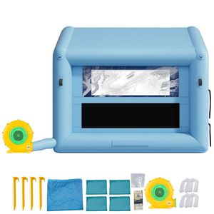 Cabina di Verniciatura Gonfiabile 9.84 X 8.2 X 8.2 ft con Potente Soffiatore da 550W, Sistema di Filtraggio dell'Aria, Certificazione ISO, Cabina Triangolare per Verniciatura a Spruzzo - Product Image 1