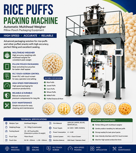 Machine d'emballage automatique haute vitesse pour céréales soufflées avec peseuse multi-têtes et écran tactile PLC - Product Image 1