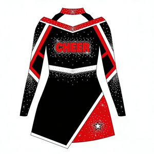 Tenues de cheerleading pour adultes, service OEM, ensembles de compétition Allstar Elite, strass scintillants, 100% polyester, numériques - Product Image 5