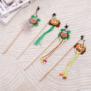 Wholesale <b>Interactive</b> Movement <b>Cat</b> <b>Toy</b> New Design Lion Bear Tickled <b>Cat</b> Teaser Bell Made of Plastic and Wooden Pole for Pets - Product Image 6