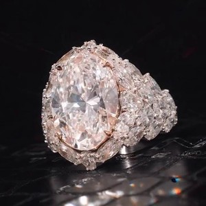 Oval Lab Grown CVD Ring 10K 14K Real Gold Marquise Pear Cut Hybrid Halo Luxury Women's Ring Hip Hop Wholesale B2B Factory Price - Product Image 1