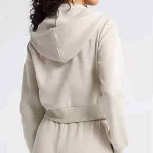 ชุดเซ็ทเสื้อครอปฮู้ดดี้และกางเกงจ็อกกิ้ง 2 ชิ้น สำหรับผู้หญิง เอวสูง ระบายอากาศได้ดี ผ้ากำมะหยี่เนื้อนุ่ม สวมใส่สบาย ชุดลำลอง 2 ชิ้น ขายส่ง - Product Image 4