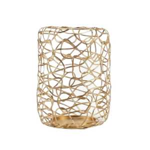 Support de bougie de table au design moderne en fil métallique pour la décoration de la maison, porte-bougie décoratif en métal doré, lanterne - Product Image 1