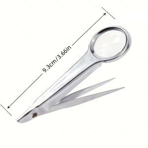Pinzas Inclinadas de Acero Inoxidable con Lupa para Cejas y Depilación Precisa, Pinza para Extraer Espolones de Cejas con Lupa - Product Image 5