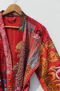 Nueva llegada hecha a mano impresa ropa de playa japonesa de algodón bohemio de manga larga bata de mujer para verano otoño primavera - Product Image 3
