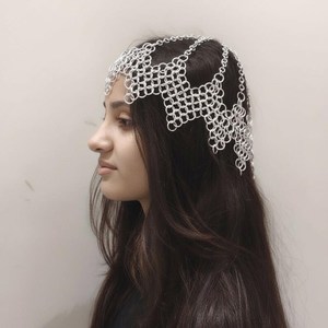 Haut et coiffe en maille d'aluminium : Costume médiéval Renaissance - Product Image 5
