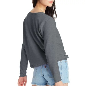 Nueva Sudadera de Felpa Gruesa con Cuello Redondo y Logotipo Bordado Personalizado en la Parte Delantera, 100% Algodón, Talla Grande, Ecológica para Mujer - Product Image 5
