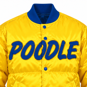 Chaqueta Acolchada Tipo Bomber para Mujer, Color Amarillo y Azul, con Letras Bordadas, Abrigo de Invierno Cálido y Acolchado - Product Image 2