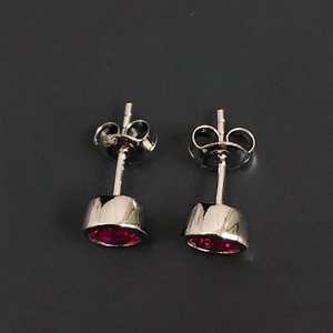 Pendientes de Plata de Ley con Rubí, Piedra de Nacimiento de Julio, Joyería con Piedras Preciosas, Regalo de Cumpleaños o Aniversario para Mujer - Product Image 2