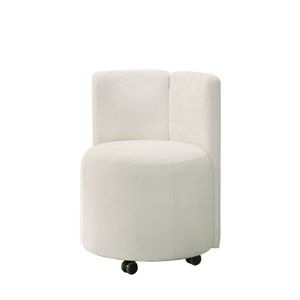 Blayde <b>White</b> Chenille Swivel Side <b>Chair</b> Set of 2 for <b>Dining</b> Room - Product Image 1