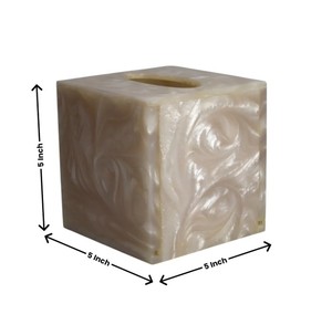 Premium Handmade Resin Tissue Box Cover Luxury Decorative Napkin Holder for Home Office Hotel <b>Table</b> - Product Image 3