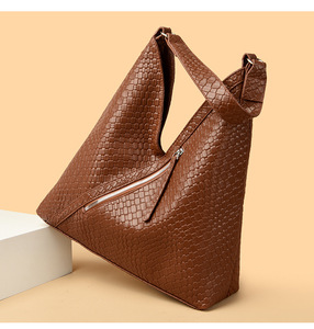 Sacs à main et sacs à bandoulière pour femmes en cuir PU texturé, imperméables, avec fermeture éclair, grande capacité, vente en gros, sacs à main sur mesure - Product Image 5