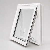 Ventana Moderna de Aluminio con Persiana, Marco Negro, Vidrio Tintado Insonorizado, Ventilación, Certificación Energy Star, para Villa