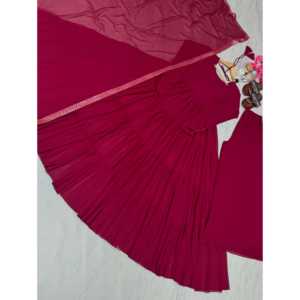 Conjuntos de diseñador para mujer, vestido elegante con volantes Dupatta Plazzo para ropa de fiesta - Product Image 2