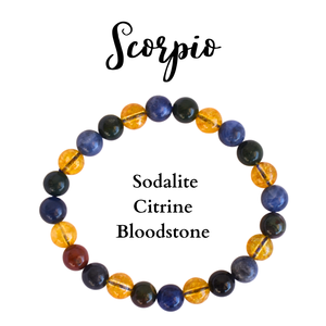 Scorpio Zodiac Bracelet <b>Crystal</b> Gemstone <b>Beaded</b> Bracelet for Men Women | Horoscope Inspired Jewelry Wholesale - Product Image 1