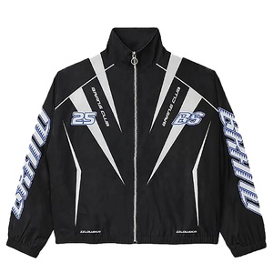 Conjunto deportivo unisex de nailon con estampado reflectante, cortavientos, transpirable, con cremallera completa, conjunto de jogger, conjunto de ropa urbana personalizada. - Product Image 3
