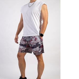 <b>Men's</b> Woven Polyester Patchwork Gym <b>Shorts</b> Elastic Waist Breathable Sporty Customizable Back Logo - Product Image 3