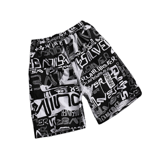 Men's Tropical Print Board Shorts Quick Dry High-Waisted <b>Elastic</b> Waist Casual Swimwear Pockets Front Logo Drawstring Closure - Product Image 5