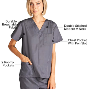 Grey Dagacci Medical Uniform Set Professional Scrub Suit Breathable Durable Hospital Nursing Workwear Comfort Stretch - Product Image 5
