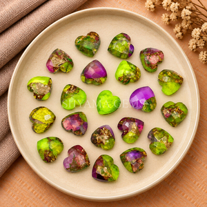 Cobre UV Turquesa Facetado en Forma de Corazón 10mm, Piedra Suelta para Joyería, Colgantes, Manualidades y Suministros al por Mayor - Product Image 5