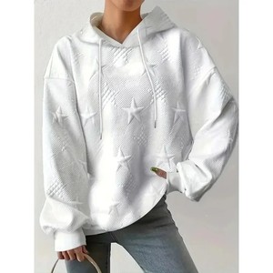 Sweat à capuche unisexe oversize blanc en molleton coupe-vent pour l'hiver – Style décontracté - Product Image 1