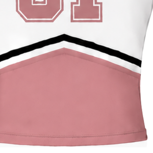 Haut d'uniforme de cheerleading rose poudré sans manches, col en V, tenue de performance pour équipe de danse athlétique, vêtements de sport - Product Image 6