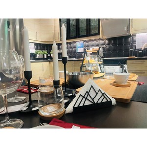 Porte-serviettes en forme de papillon avec motif de fruits, organiseur de papier autoportant pour utilisation sur table - Product Image 4