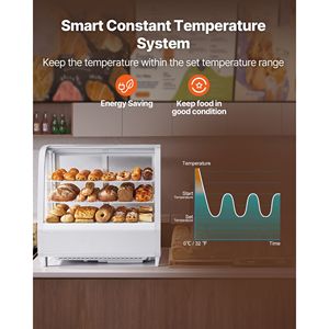 Vitrina Refrigerada Comercial para Mostrador, 3.5 Pies Cúbicos Refrigerador para Pasteles de 2 Niveles con Iluminación LED - Product Image 4