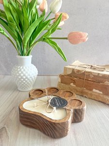 Cuenco de Madera Hecho a Mano con Forma de Pata para Velas, Cuenco Rústico de Cera Estilo Granja, Centro de Mesa Decorativo para el Hogar - Product Image 3