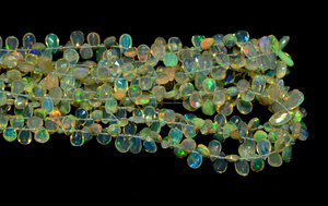 Excellente pierre d'opale éthiopienne naturelle en forme de poire à facettes de qualité supérieure 5x4 à 9x4mm perles pierre opale fabrication de bijoux - Product Image 3