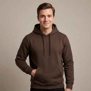 Sudadera con Capucha de Felpa Gruesa 100% Algodón, Impresión Serigráfica, Ecológica, Antipilling, Color Sólido, Unisex, para Invierno - Product Image 5