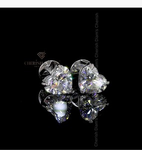 Élégantes boucles d'oreilles en forme de cœur avec diamants de laboratoire pour femmes, or blanc 18 carats, certifiées IGI, clarté VVS, 4,48 carats, HIPHOPSTAR - Product Image 3
