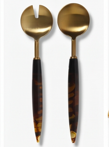 Ensemble de couverts en acier inoxydable poli or de luxe avec manche en résine, parfait pour les mariages et les dîners en restaurant - Product Image 4