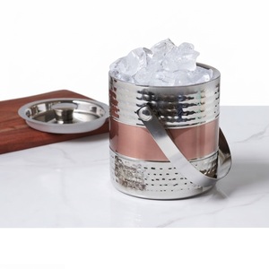 Double Wall Insulated Stainless Steel <b>Ice</b> Bucket with Bale Handle Metal Wine <b>Cooler</b> Bucket <b>Ice</b> Holder Barware Factory Price - Product Image 4