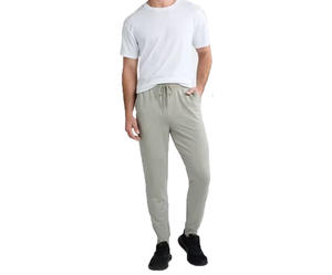 Men's <b>Light</b> Gray Cotton Sweatpants Elastic Waist Drawstring Side Pockets Casual Midweight Breathable Knitted Spring Style - Product Image 1