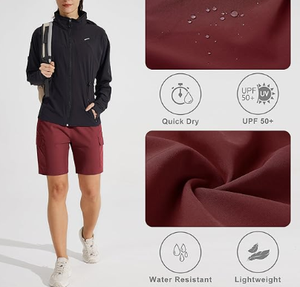 Shorts cargo de randonnée pour femme, coupe ample, taille mi-haute, séchage rapide, légers, pour le golf, la course et les loisirs d'été - Product Image 4