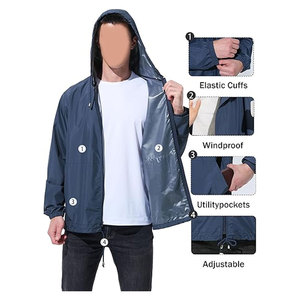 Mens Rain Jacket <b>Raincoat</b> Windbreaker Running Waterproof Lightweight Packable with Hood Travel Hiking Cycling Outdoor Breathable - Product Image 4