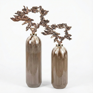 Ensemble de vases décoratifs de luxe modernes haut de gamme, art abstrait, décoration intérieure, centre de table de mariage, ensemble de vases pour entrée d'hôtel - Product Image 2