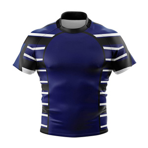 เสื้อรักบี้ผู้ชาย ผ้าโพลีเอสเตอร์ 100% เป็นมิตรกับสิ่งแวดล้อม กันน้ำ พิมพ์ลายดิจิตอลไร้รอยต่อ สายปรับได้ แขนยาว รับสั่งทำตามแบบทีม - Product Image 1