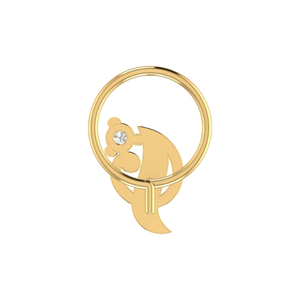AJRETAIL Joyería Fina de Oro de 14K con Diseño de Ola Mística, Piercing para la Nariz con Diamante Natural de 0.08ct - Product Image 5