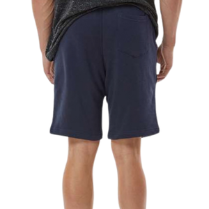 Custom <b>Men's</b> <b>Navy</b> Textured <b>Shorts</b> Elastic Waist Drawstring Side Pockets Relaxed Fit Casual Summer Lounge Wear Wholesale Clothing - Product Image 2
