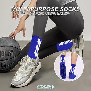 High Quality Hot Selling Men Crew Sports <b>Grip</b> Soft Anti-Slip Quick Dry Cotton Blend Custom Logo <b>Socks</b> for Football Soccer - Product Image 3