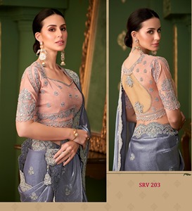 ชุดส่าหรีอินเดียสไตล์บอลลีวูดสุดหรูหรา ขายดีที่สุด ดีไซน์ทันสมัย นำเข้าจากต่างประเทศ เสื้อส่าหรีเซ็กซี่ บูติกเสื้อผ้าส่าหรี - Product Image 2