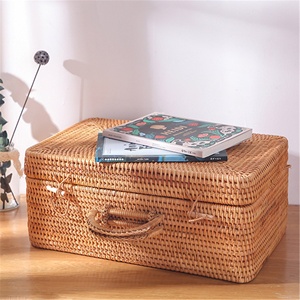 Elegante estuche de almacenamiento de ratán, bolso de viaje para mujer, maletas multiusos, equipaje de mano para salidas. - Product Image 2
