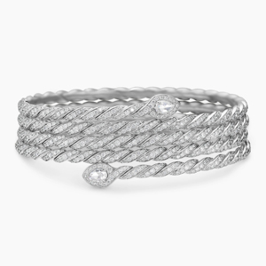 Women Rhodium Plated Alloy Cuff <b>Bracelet</b> With Pear Cut Diamond Channel Setting Classic Wedding Jewelry - Product Image 1