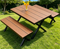 Ensemble table et chaises de bar haute d'extérieur en fer, durable et résistant à l'eau, pour jardins, plages, cours et hôtels