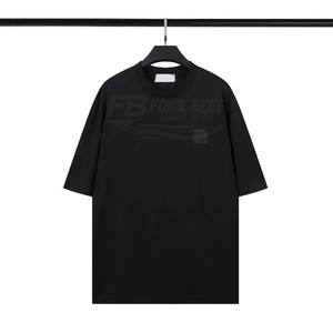 FONILBEST เสื้อยืดแขนสั้นผู้ชายสีขาวพิมพ์ลายตัวอักษร O-Neck Casual Jersey Cotton Breathable Fit - Product Image 5