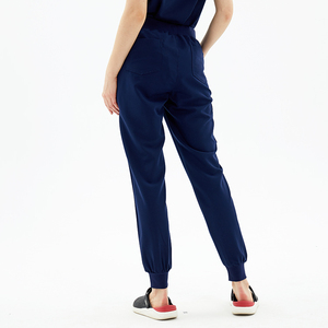 Pantalones Médicos Personalizados Unisex Azul Marino de Spandex/Poliéster Tejido, con Cordón Ajustable, Estilo Jogger Cargo, Uniformes de Enfermería - Product Image 4